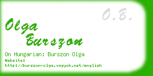 olga burszon business card